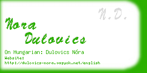 nora dulovics business card